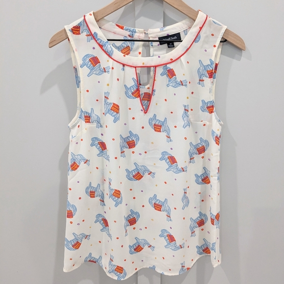 ModCloth Envisioned Aesthetic Llama Sleeveless Blouse - Picture 4 of 9